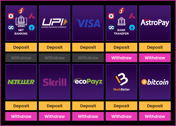 LuckyNiki Deposit & Withdrwal Options